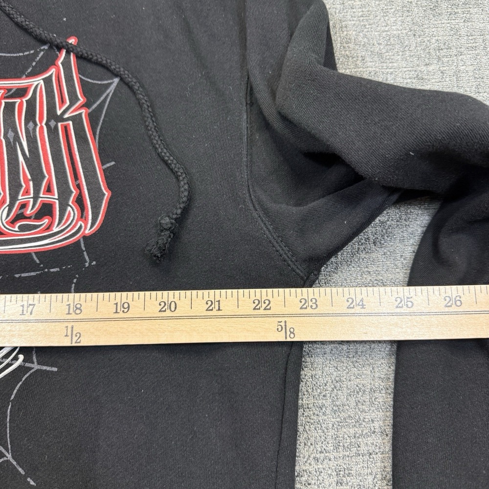 Huntington Ink Tattoo Lounge Hoodie Men's Medium Black Grunge Spider Web - Picture 5 of 7